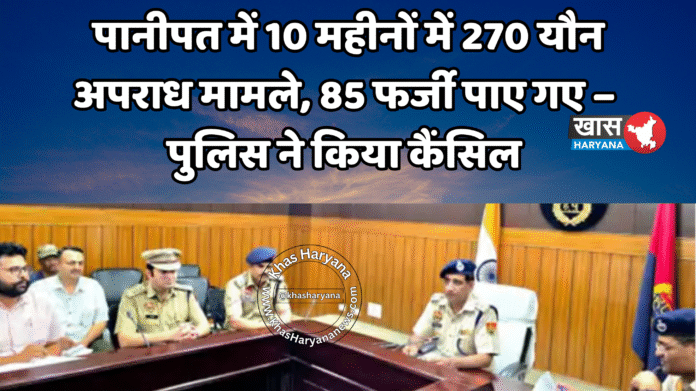 पानीपत में 10 महीनों में 270 यौन अपराध मामले, 85 फर्जी पाए गए – पुलिस ने किया कैंसिल