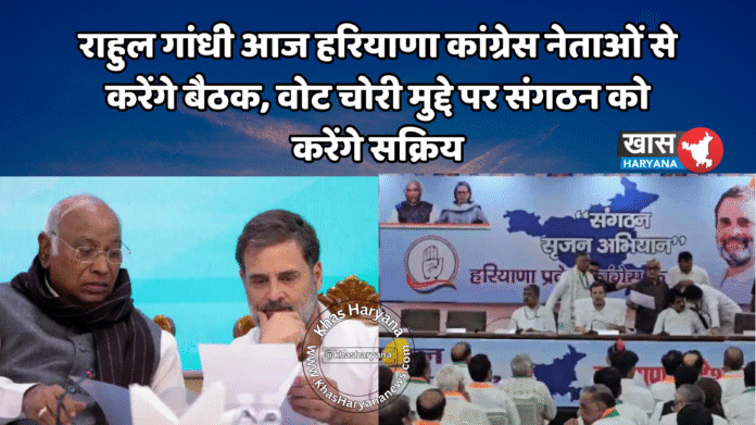 राहुल गांधी आज हरियाणा कांग्रेस नेताओं से करेंगे बैठक, वोट चोरी मुद्दे पर संगठन को करेंगे सक्रिय