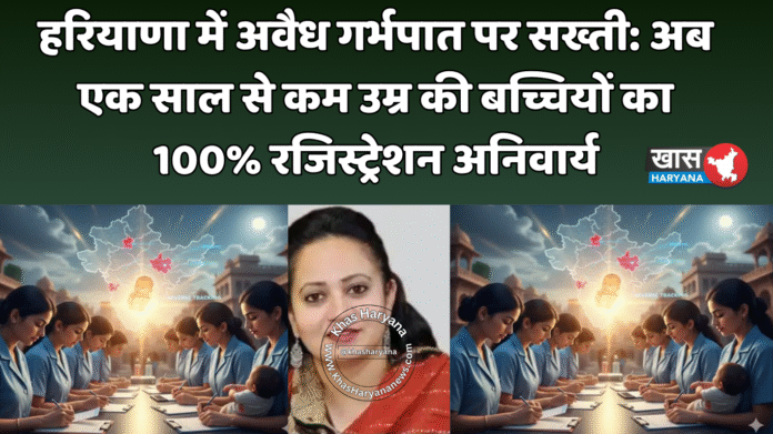 हरियाणा में अवैध गर्भपात पर सख्ती: अब एक साल से कम उम्र की बच्चियों का 100% रजिस्ट्रेशन अनिवार्य