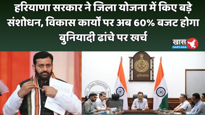 हरियाणा सरकार ने जिला योजना में किए बड़े संशोधन, विकास कार्यों पर अब 60% बजट होगा बुनियादी ढांचे पर खर्च