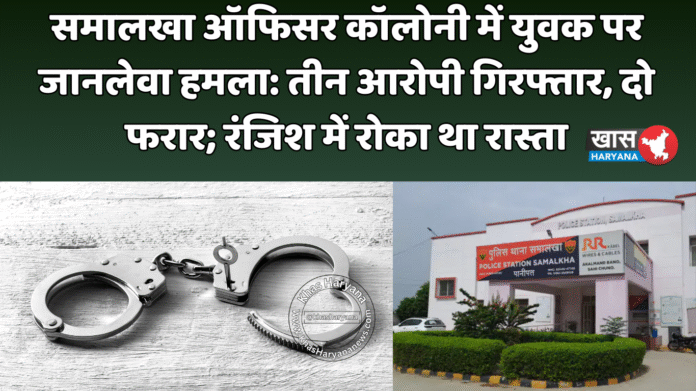 समालखा ऑफिसर कॉलोनी में युवक पर जानलेवा हमला: तीन आरोपी गिरफ्तार, दो फरार; रंजिश में रोका था रास्ता