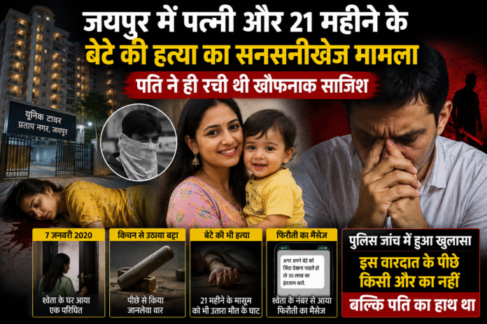 जयपुर में पत्नी और 21 महीने के बेटे की हत्या का सनसनीखेज मामला: पति ने ही रची थी खौफनाक साजिश