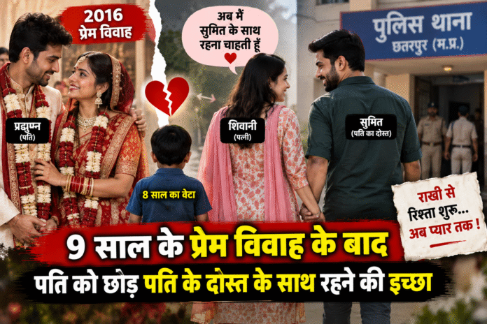 9 साल के प्रेम विवाह में आया नया मोड़, पति को छोड़ उसके दोस्त के साथ रहने की इच्छा जताने थाने पहुंची पत्नी